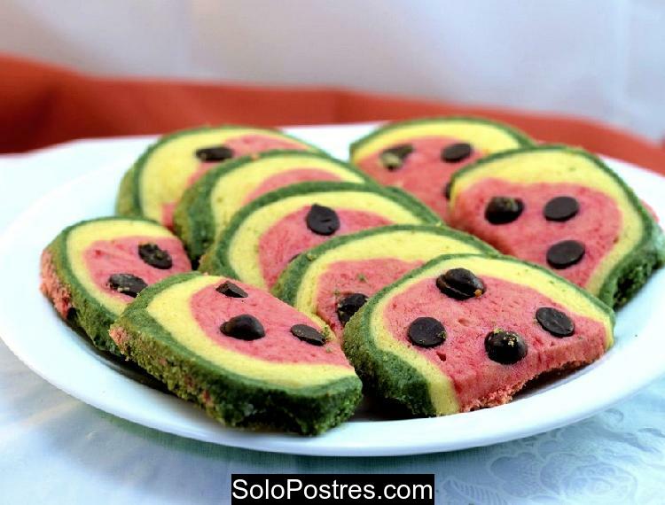 Galletas con forma de sandía