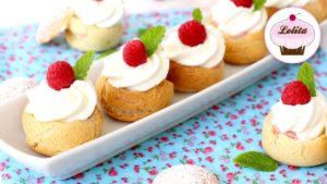 Receta de profiteroles de frambuesas y nata