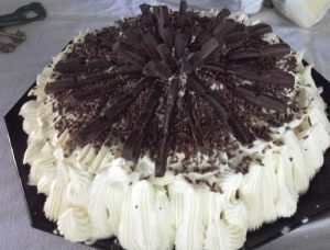 Tarta de castañas con chocolate