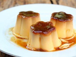 Flan de chocolate blanco