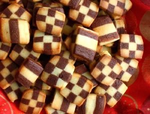 Masitas tréboles de vainilla y chocolate