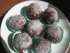 Trufas de chocolate blanco y coco