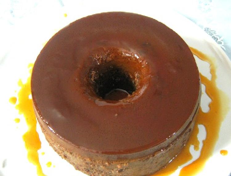 Flan de chocolate amargo