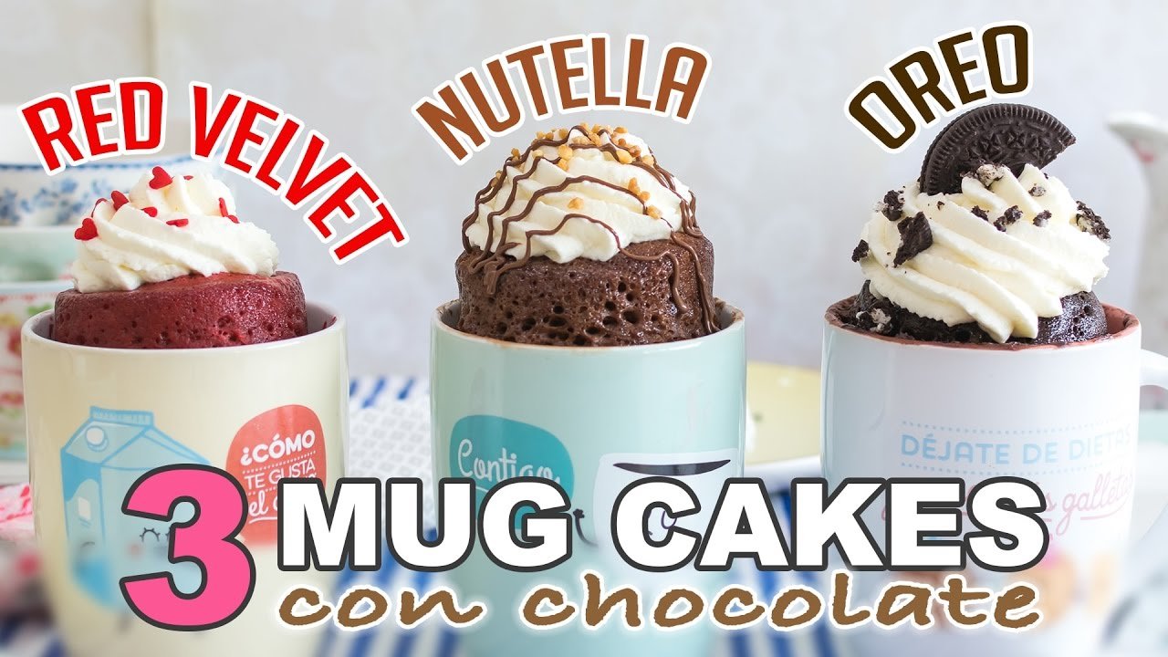 3 Mug cakes con chocolate
