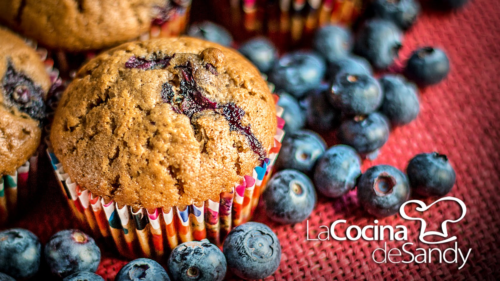 Muffins veganos de arandanos azules