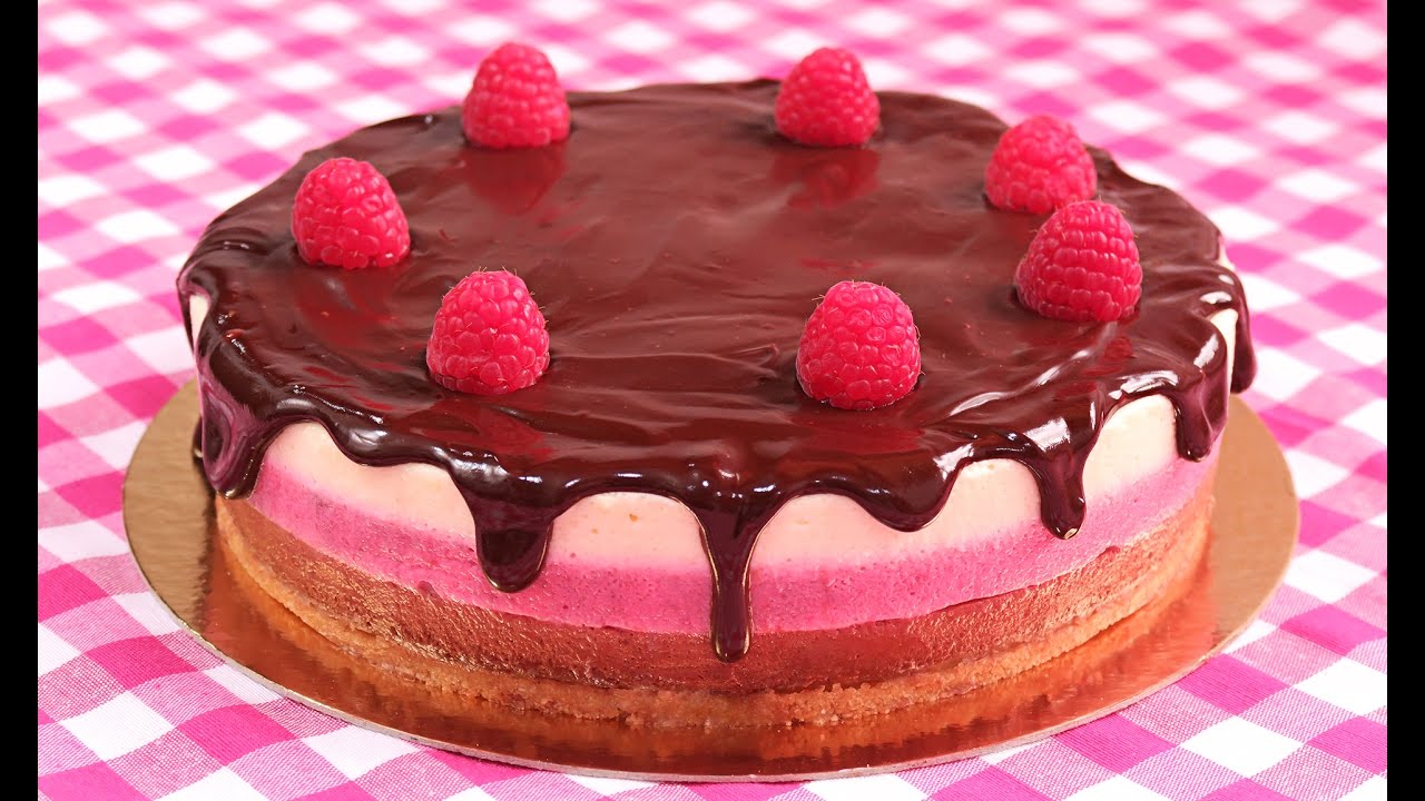 Tarta de Chocolate Frambuesa y Vainilla sin Horno