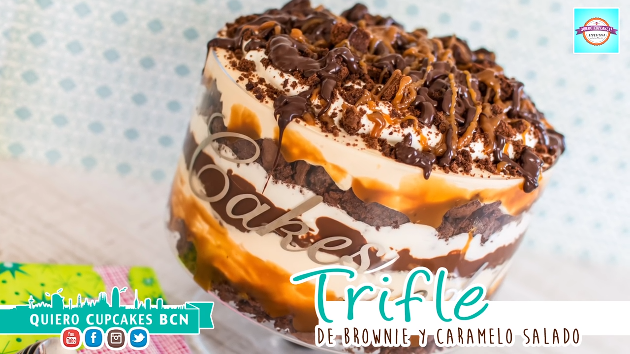 Trifle de brownie y caramelo salado