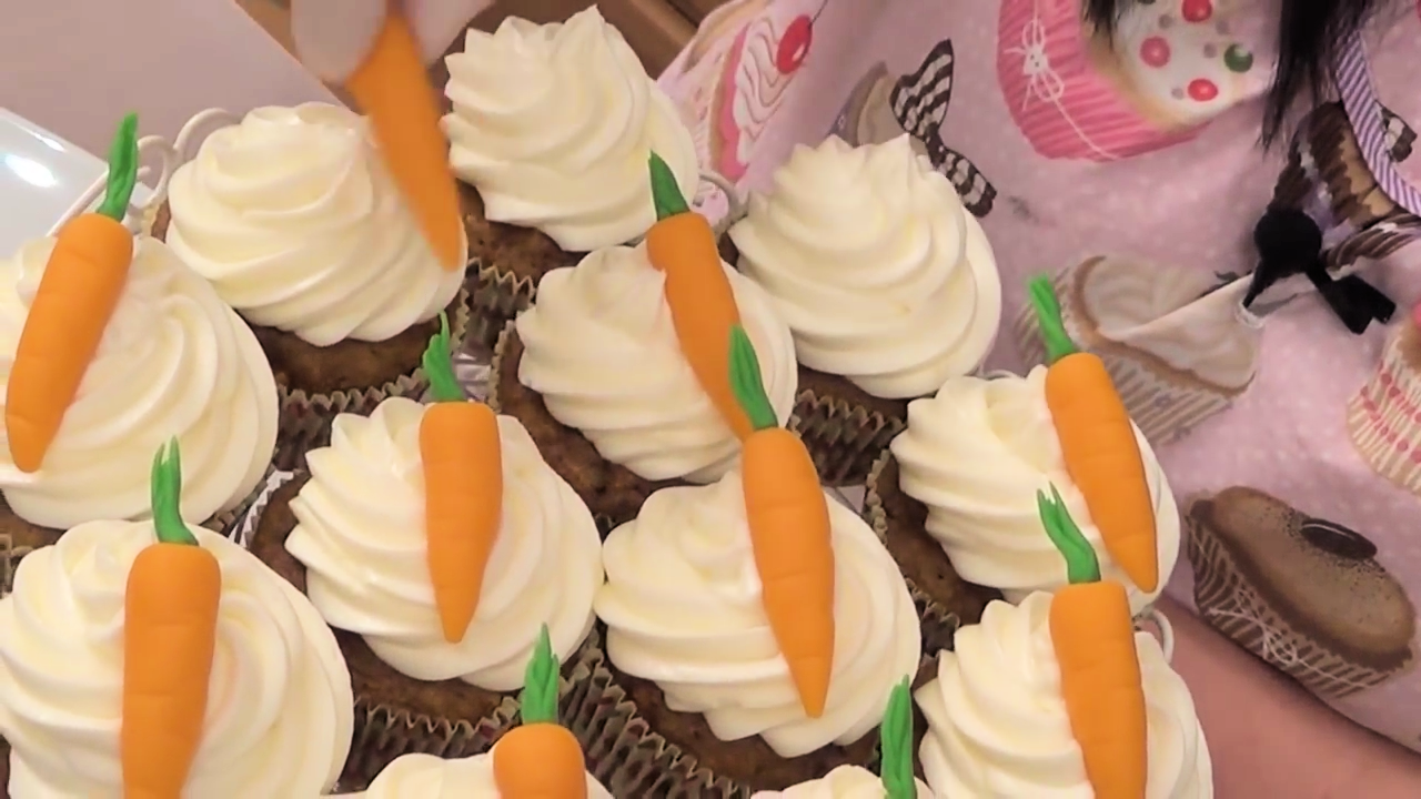 Cupcakes de zanahoria decorados