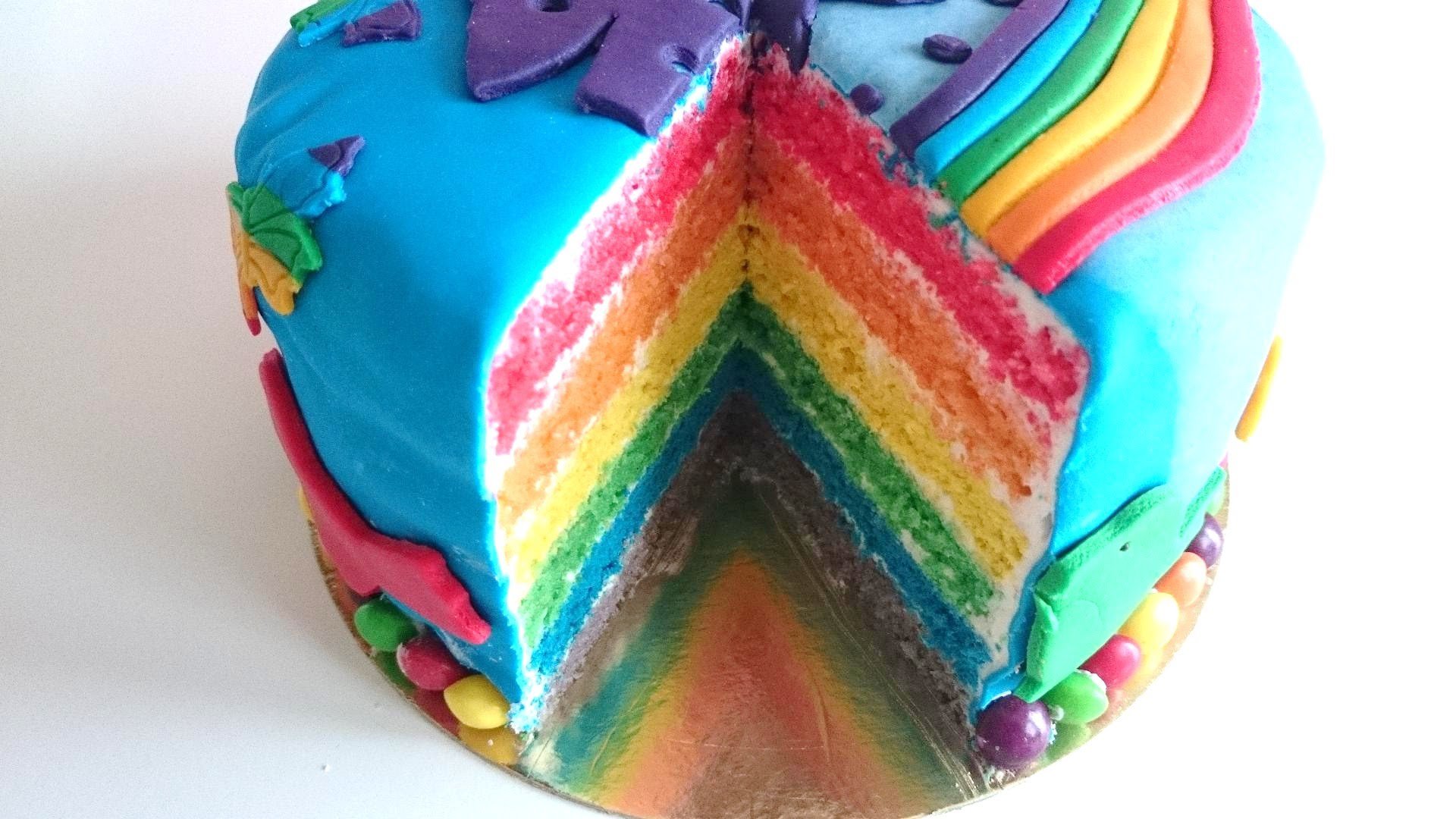 Tarta arcoiris o rainbow cake