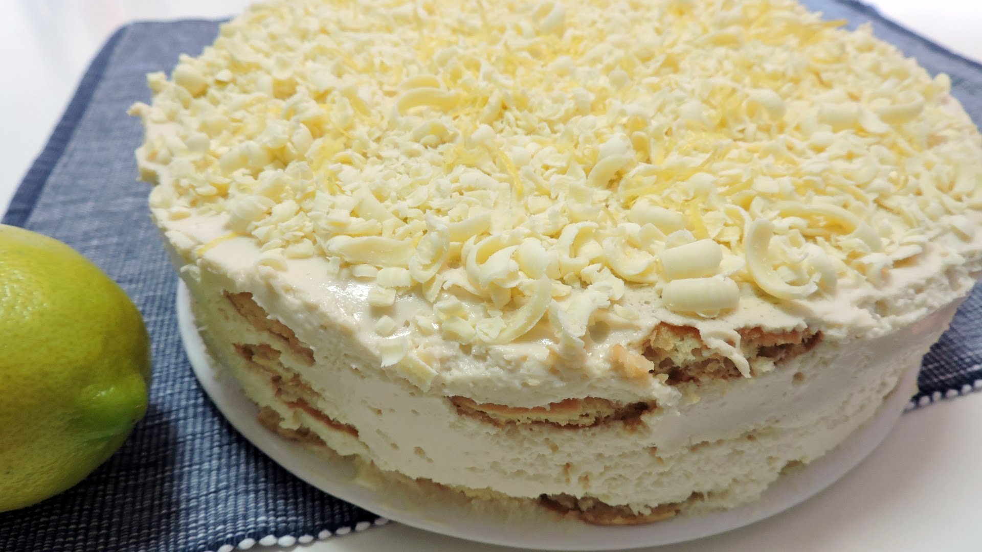 Tarta fácil de limón y galletas