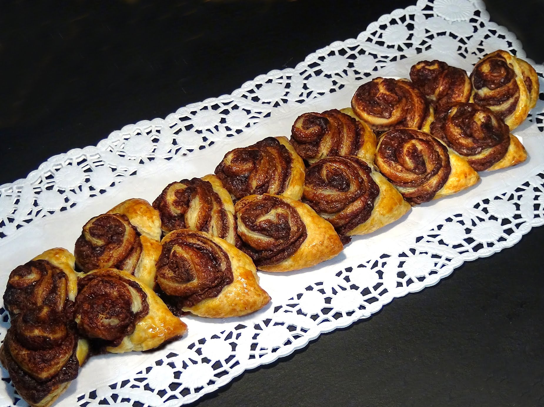Espiga de hojaldre y Nutella