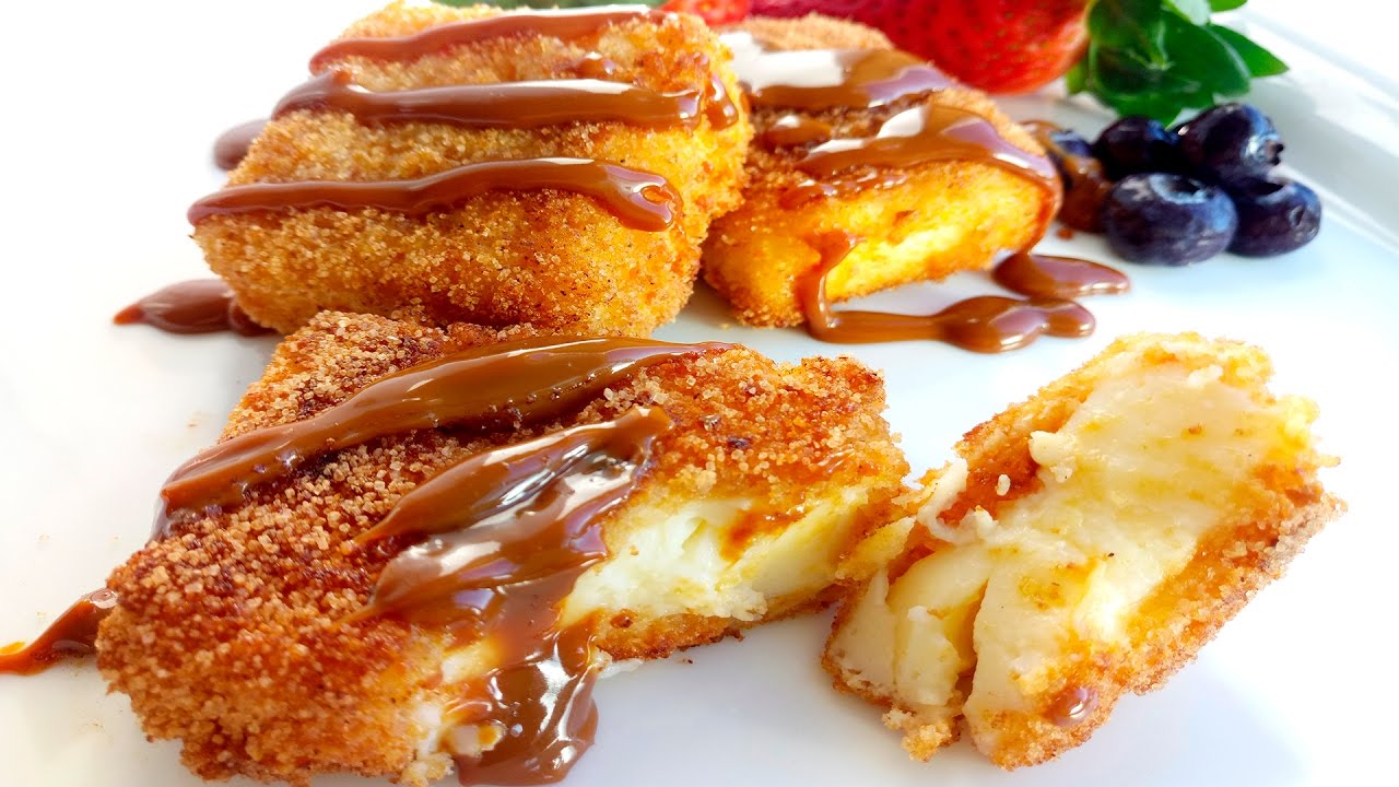 Leche frita con dulce de leche