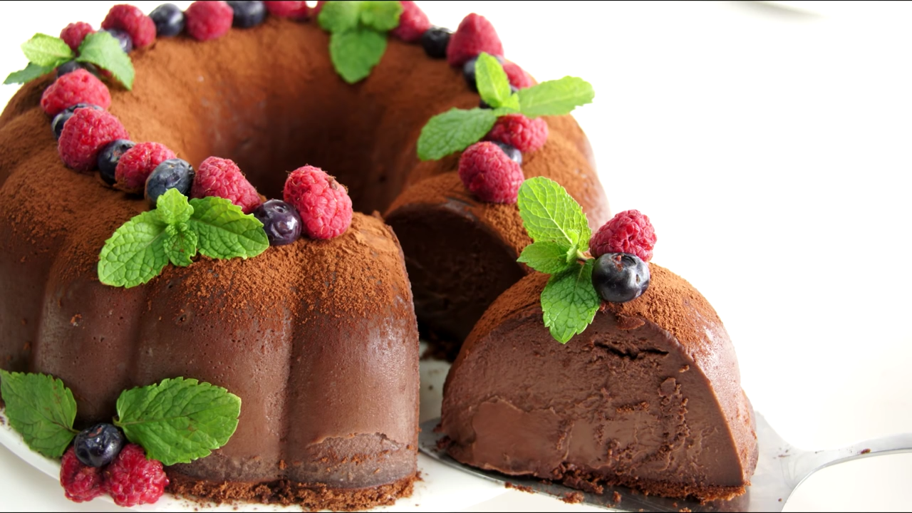 Pastel imposible de doble chocolate