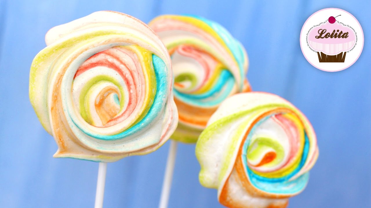 Rosas de merengue de colores
