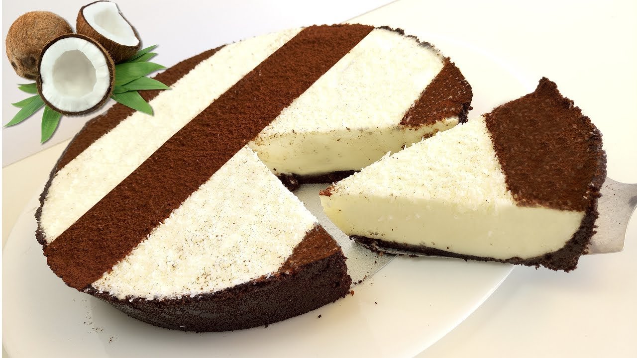 Tarta de coco y galletas de chocolate (sin horno)