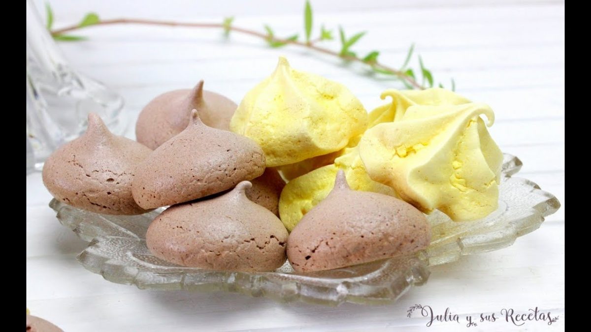 Merengues horneados de vainilla y chocolate