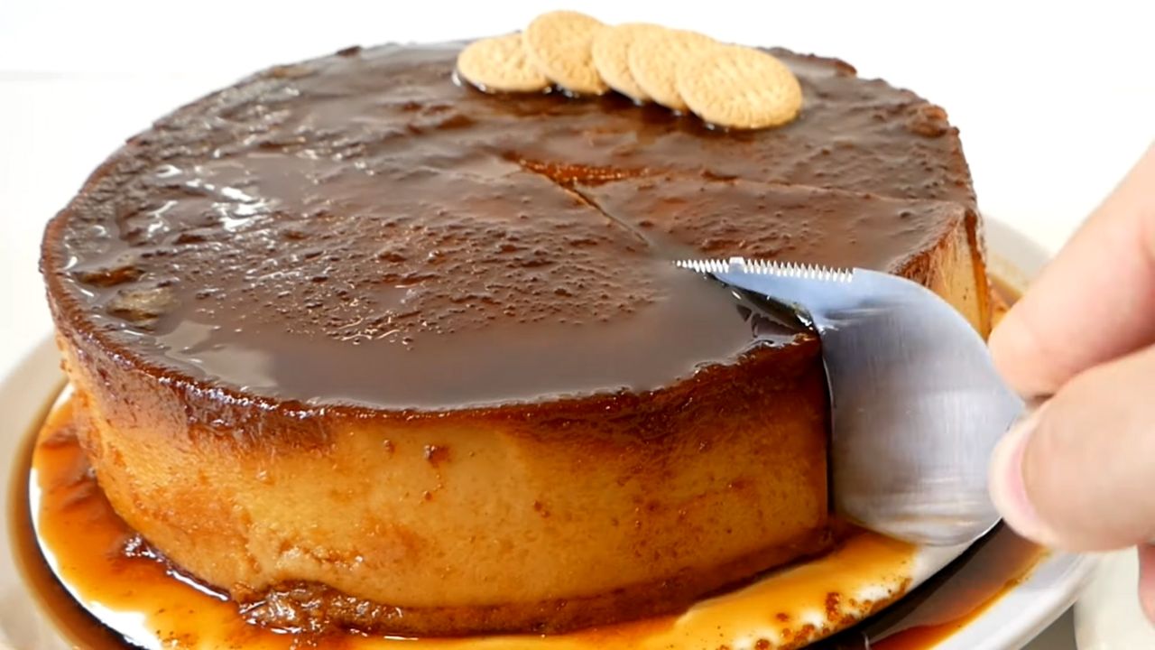 FLAN de GALLETAS MARÍA fácil con solo 4 INGREDIENTES y sin horno
