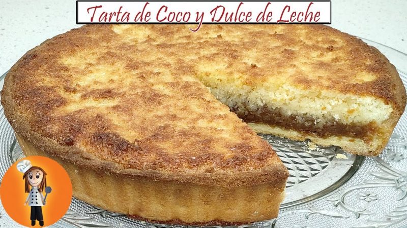 Tarta de coco y dulce de leche