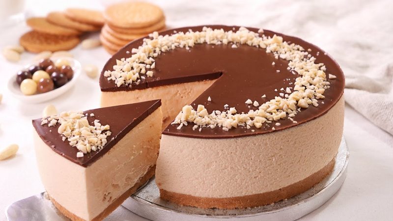 Tarta de turrón y chocolate