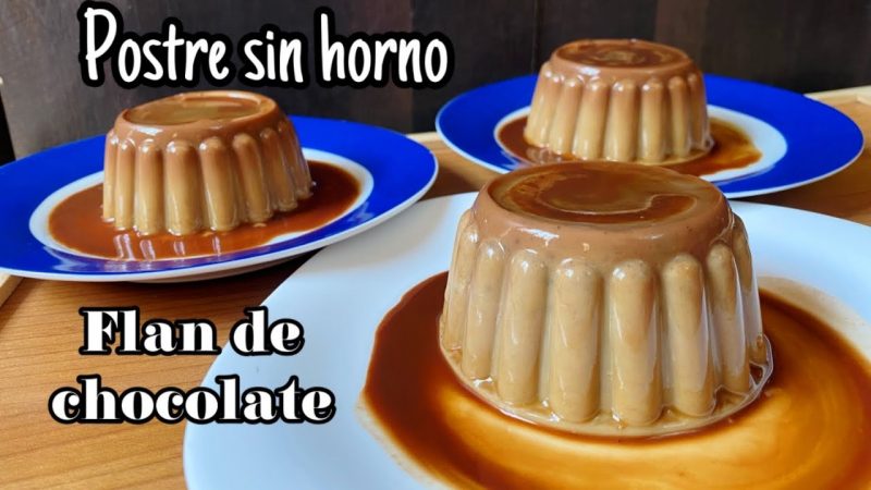 Flan de chocolate sin horno