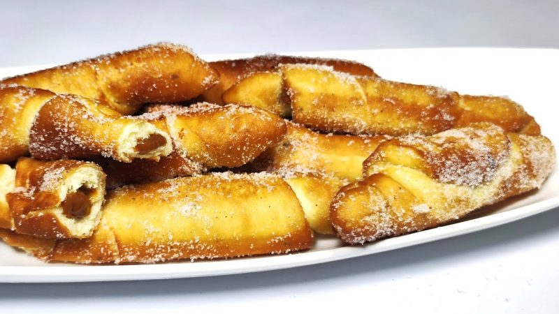 Churros rellenos de dulce de leche