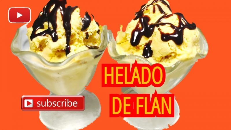 Helado de flan y dulce de leche