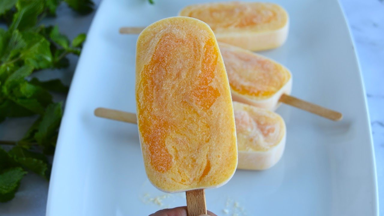 Polos caseros de yogur y melocotón CREMOSOS Y MUY FÁCILES
